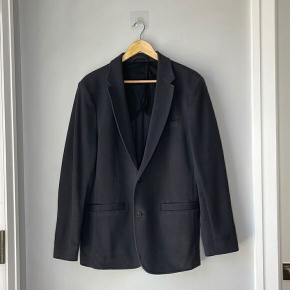 01.Algo Mens Navy Blazer 2 Button Double Vent 100% Cotton - Picture 1 of 11